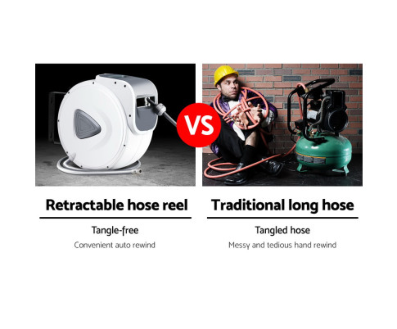 GIANTZ WALL MOUNT 20M AIR HOSE COMPRESSOR