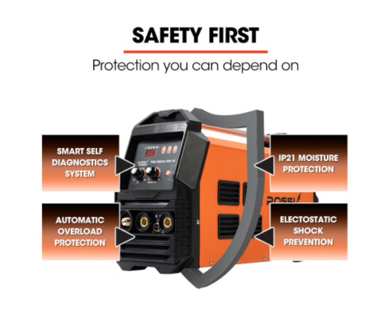 ROSSI 160 AMP AC DC TIG MMA ARC STICK INVERTER WELDER