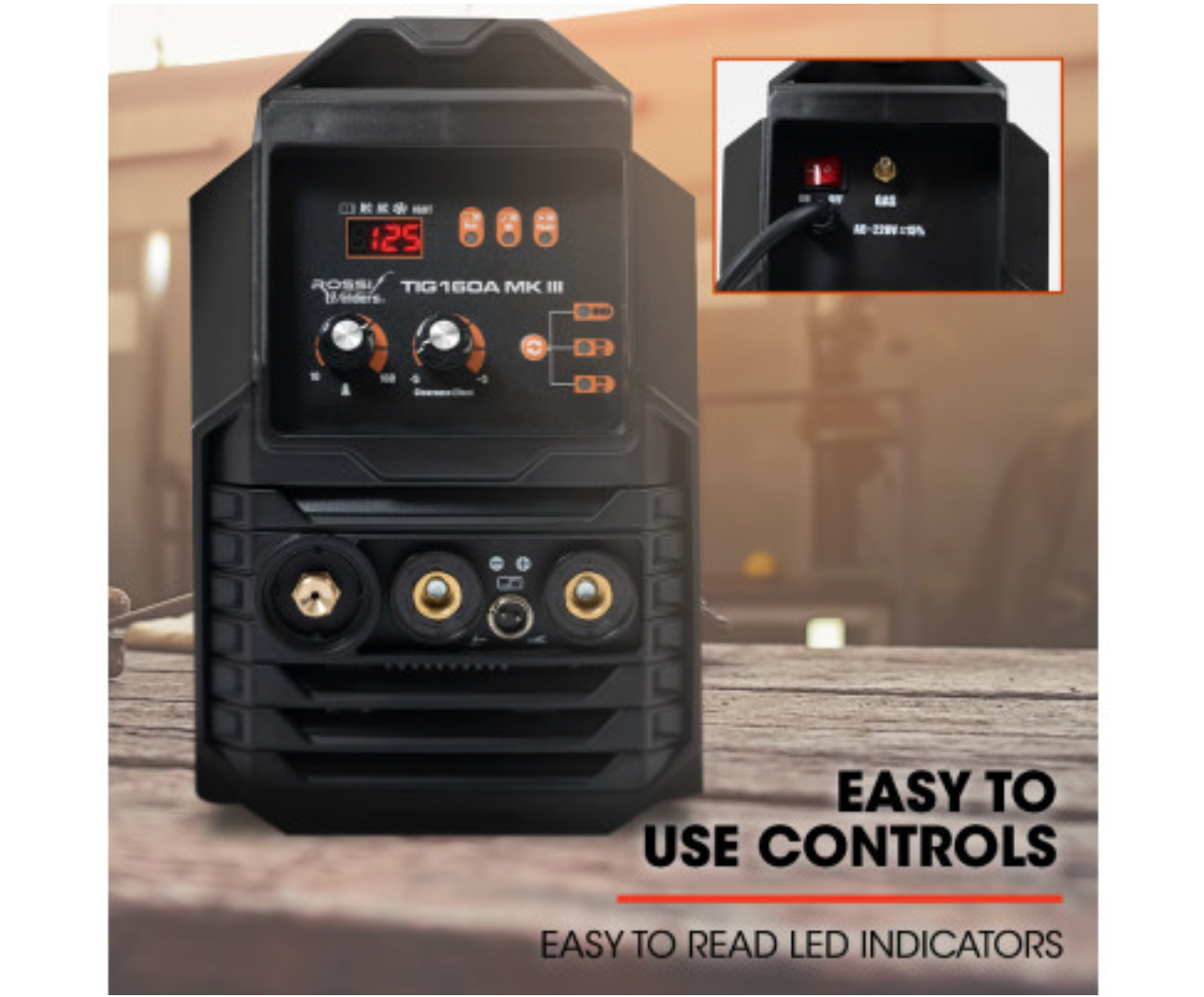 ROSSI 160 AMP AC DC TIG MMA ARC STICK INVERTER WELDER