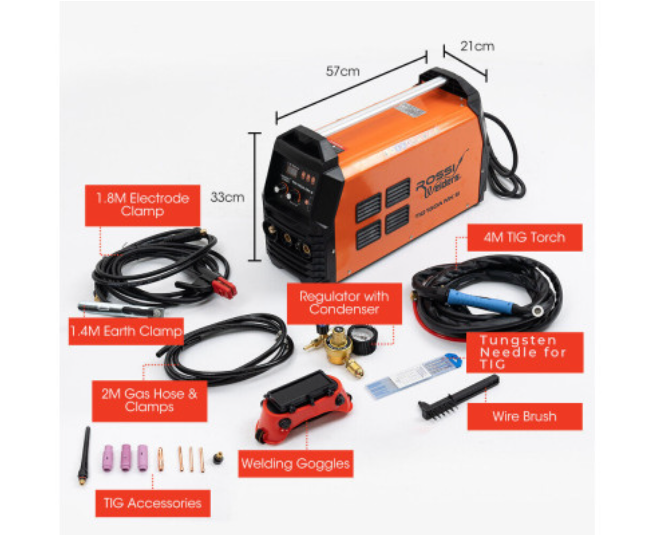 ROSSI 160 AMP AC DC TIG MMA ARC STICK INVERTER WELDER