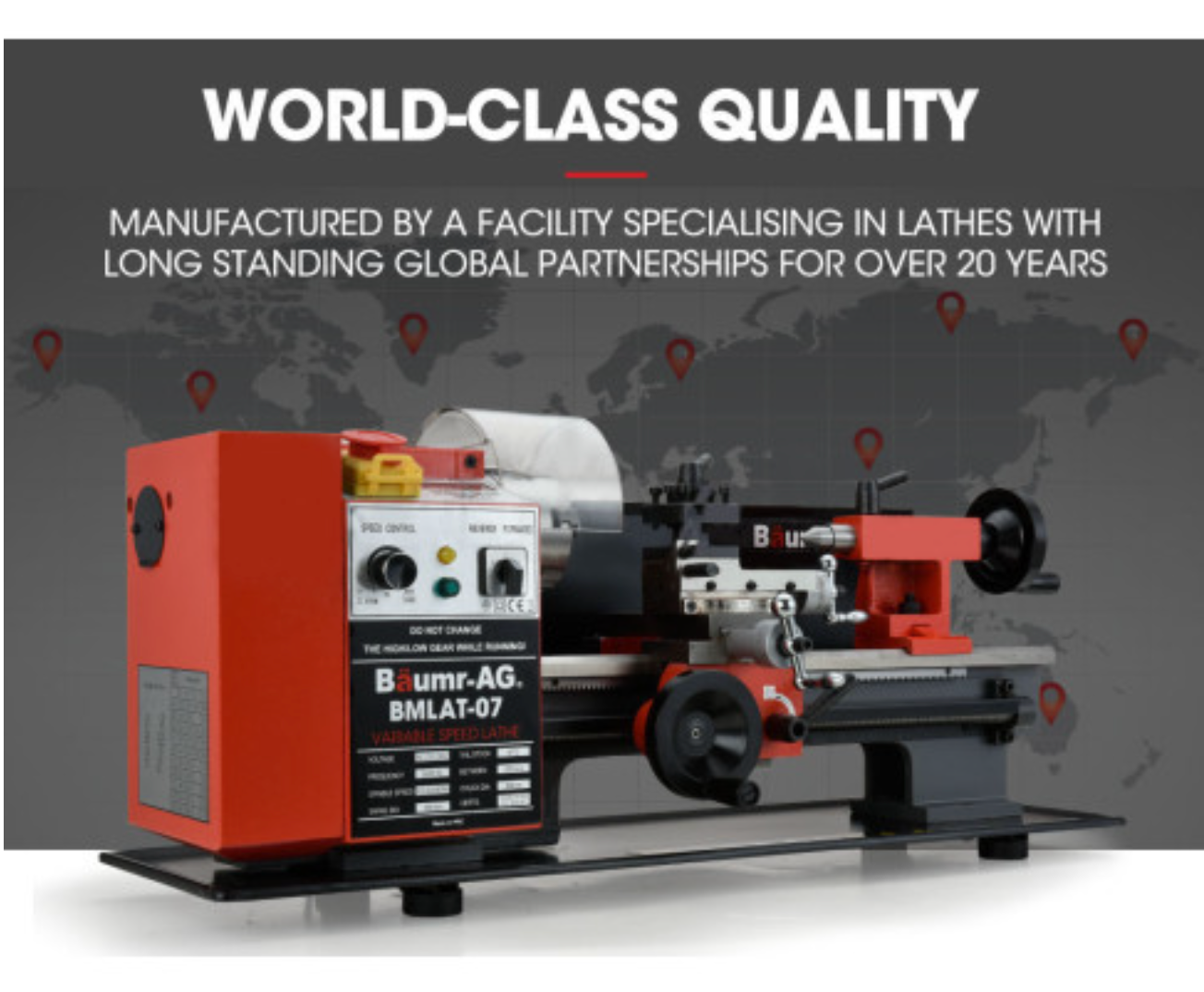 BAUMR-AG 600W MINI METAL LATHE WITH LCD SCREEN