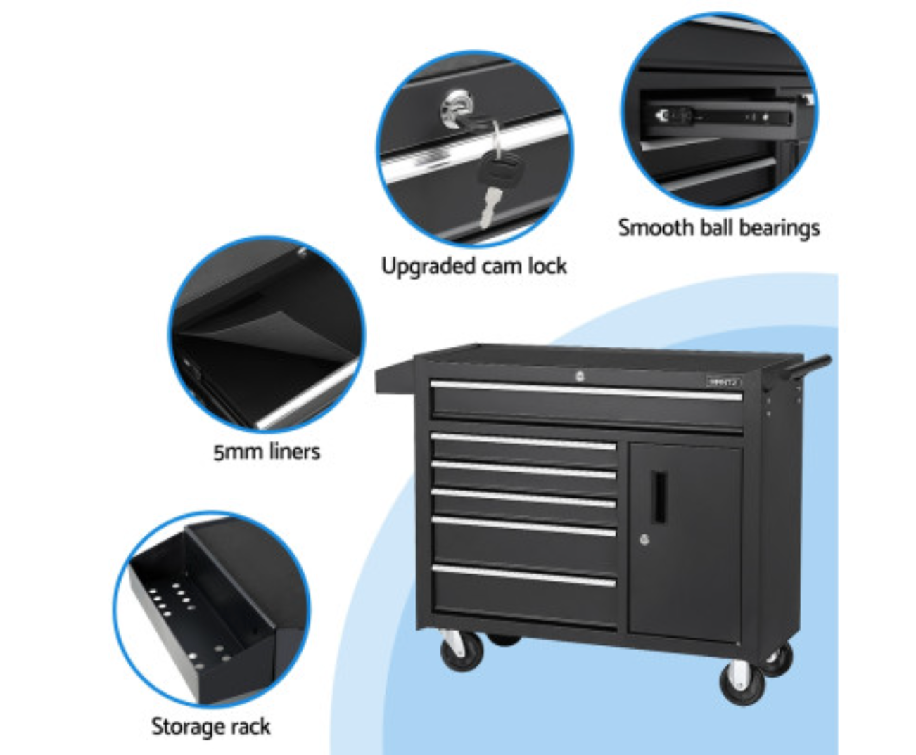GIANTZ 6 DRAWER PORTABLE STORAGE TROLLEY