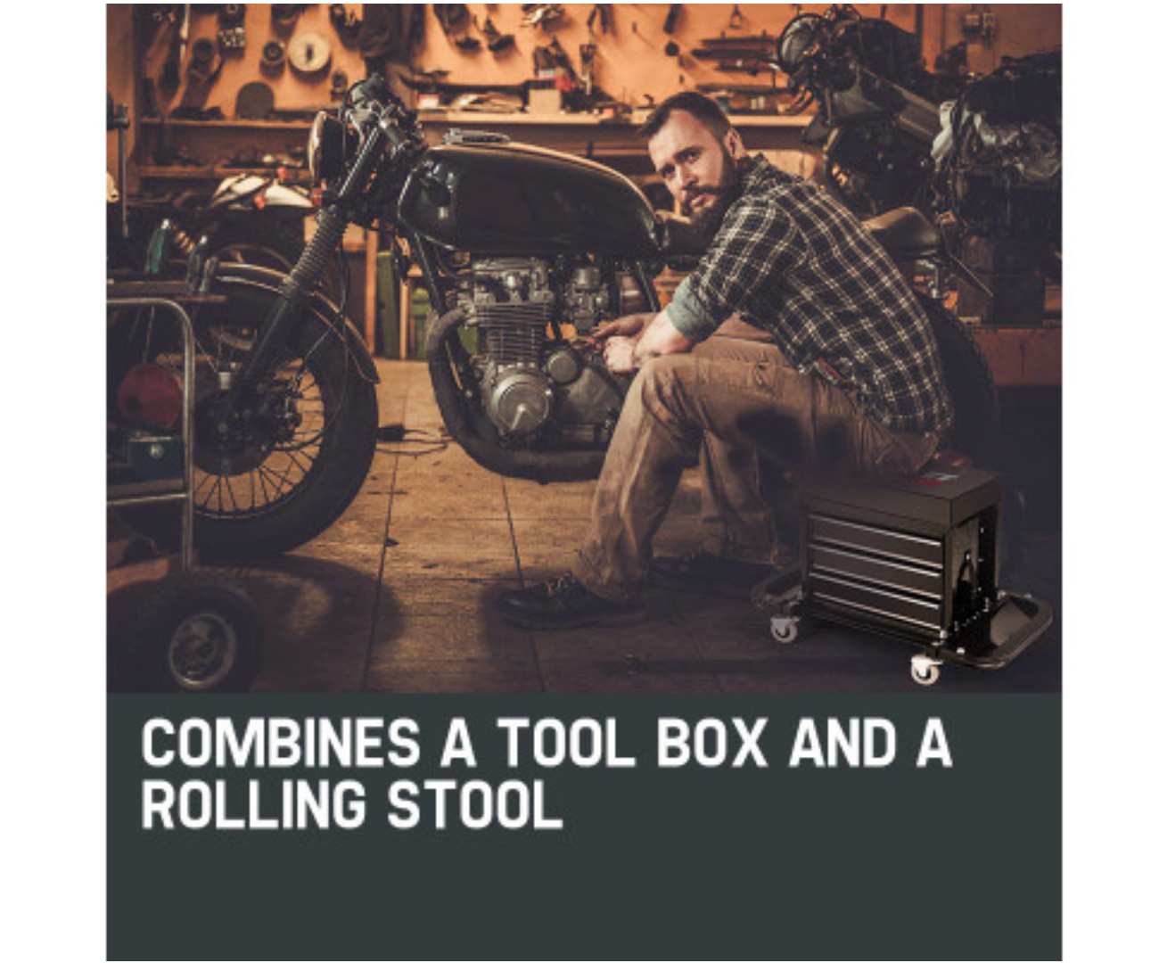 BULLET ROLLING TOOLBOX WITH SEAT