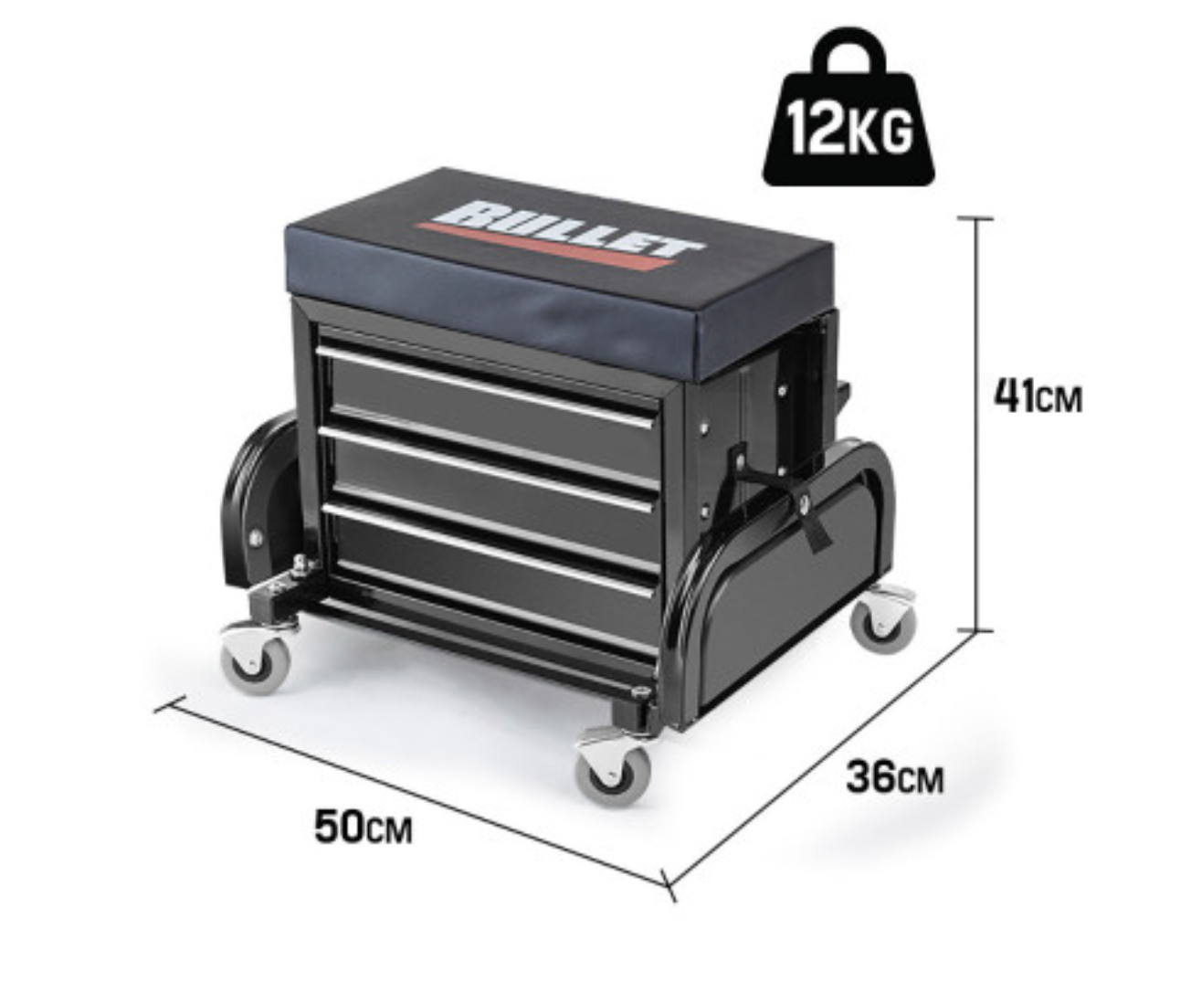 BULLET ROLLING TOOLBOX WITH SEAT