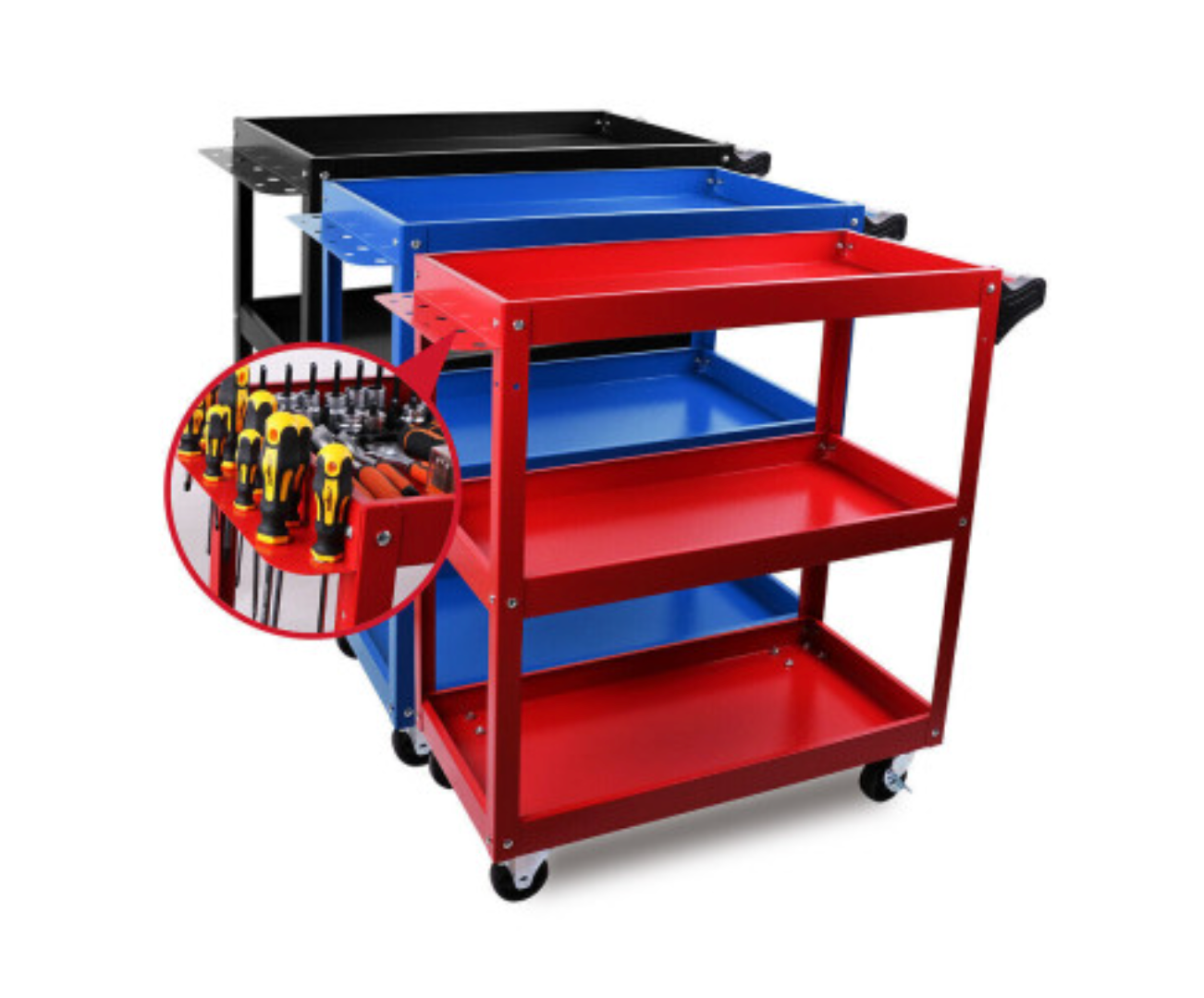 HORUSDY 150KG CAPACITY STORAGE CART - BLACK