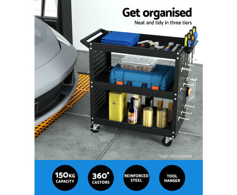 3-Tier Tool Cart Storage Trolley