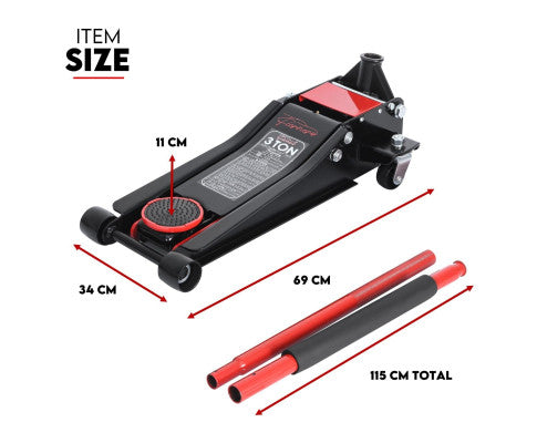 Hydraulic Floor Jack 3T Trolley Low Profile