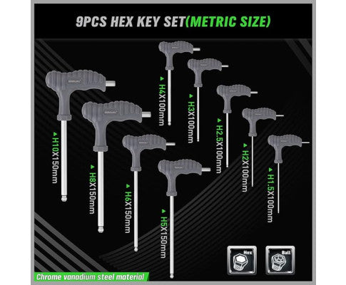 18PCE T-HANDLE ALLEN KEY SET