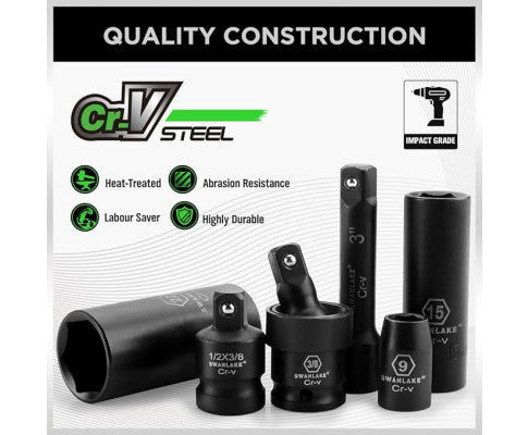 SWANLAKE 3/8" DRIVE IMPACT SOCKET SET 50PCE