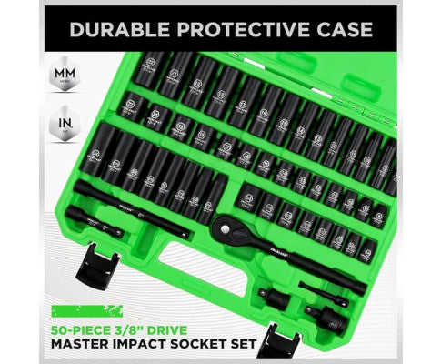 SWANLAKE 3/8" DRIVE IMPACT SOCKET SET 50PCE