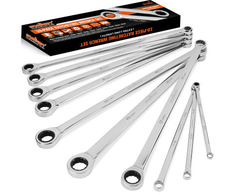 HORUSDY 10PCE X-LONG RATCHET SPANNER SET