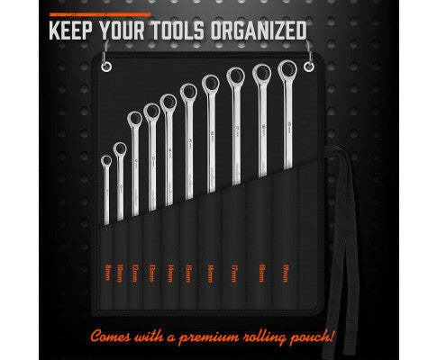 HORUSDY 10PCE X-LONG RATCHET SPANNER SET