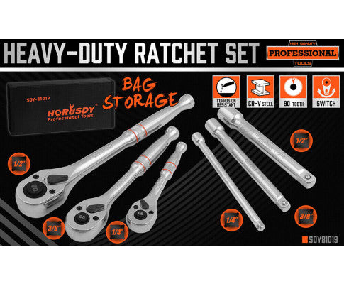 MINI RATCHET SPANNER SET 1/2 3/8 1/4