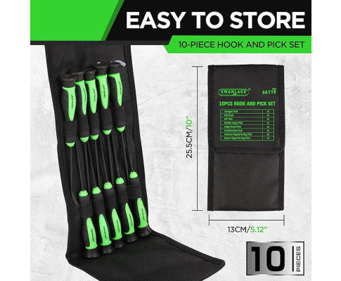 SWANLAKE 10PCE PICK & HOOK SET