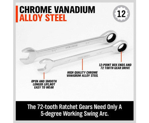 48PCE RATCHET WRENCH SET WITH ROLLING POUCH