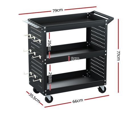 3-Tier Tool Cart Storage Trolley
