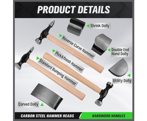 SWANLAKE TOOLS 7 Piece Auto Body Repair Kit