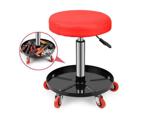 150kg Load Pneumaticc Rolling Stool With Tool Tray