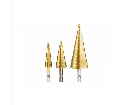 HSS 3PCE STEEL STEP CONE SET 4-12/20/32MM POUCH