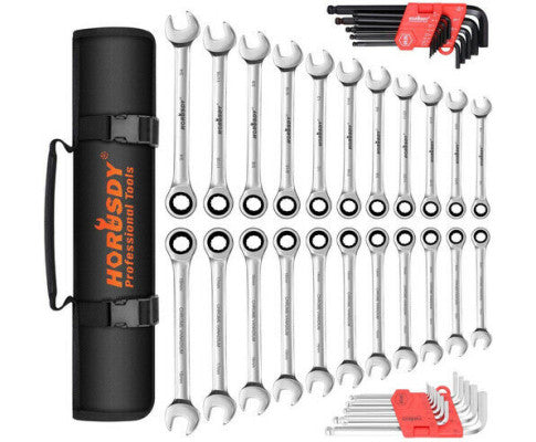 48PCE RATCHET WRENCH SET WITH ROLLING POUCH